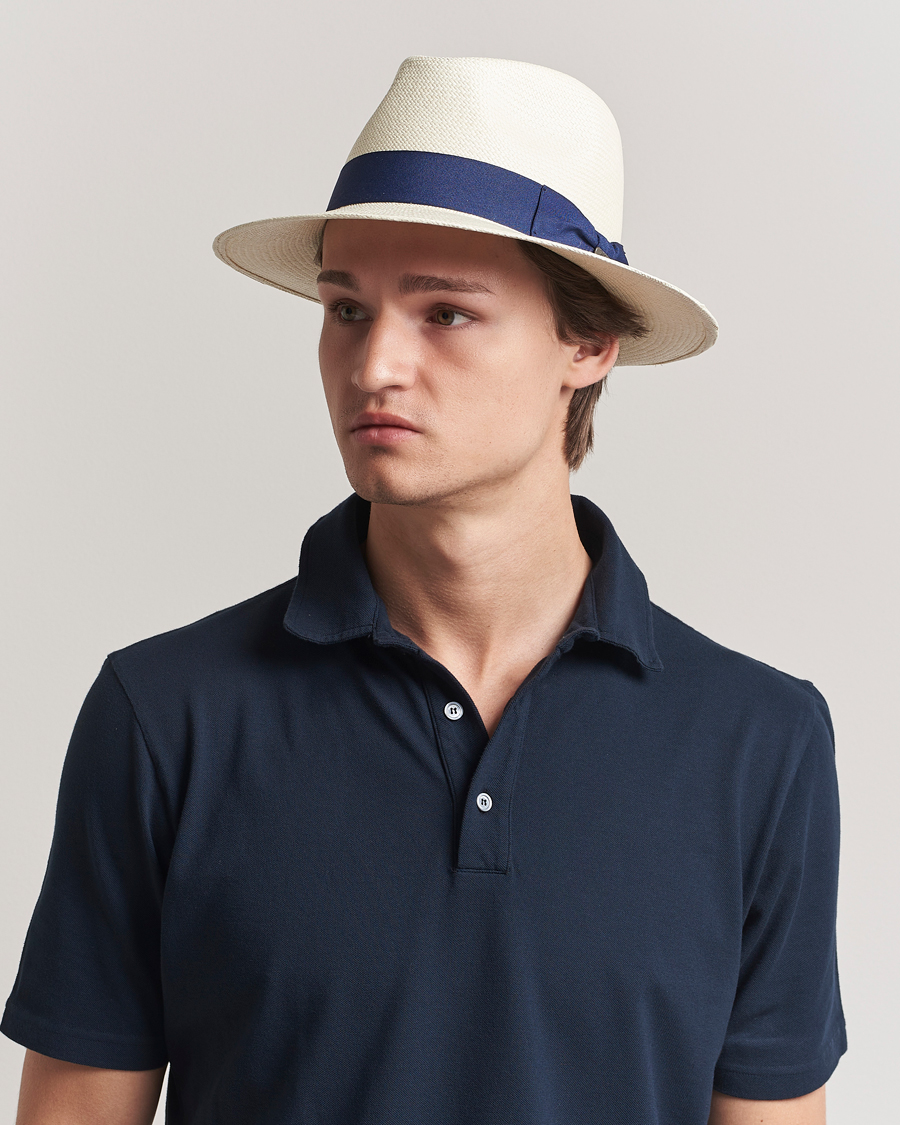 Men | Hats & Caps | Wigéns | Panama Hat White/Navy