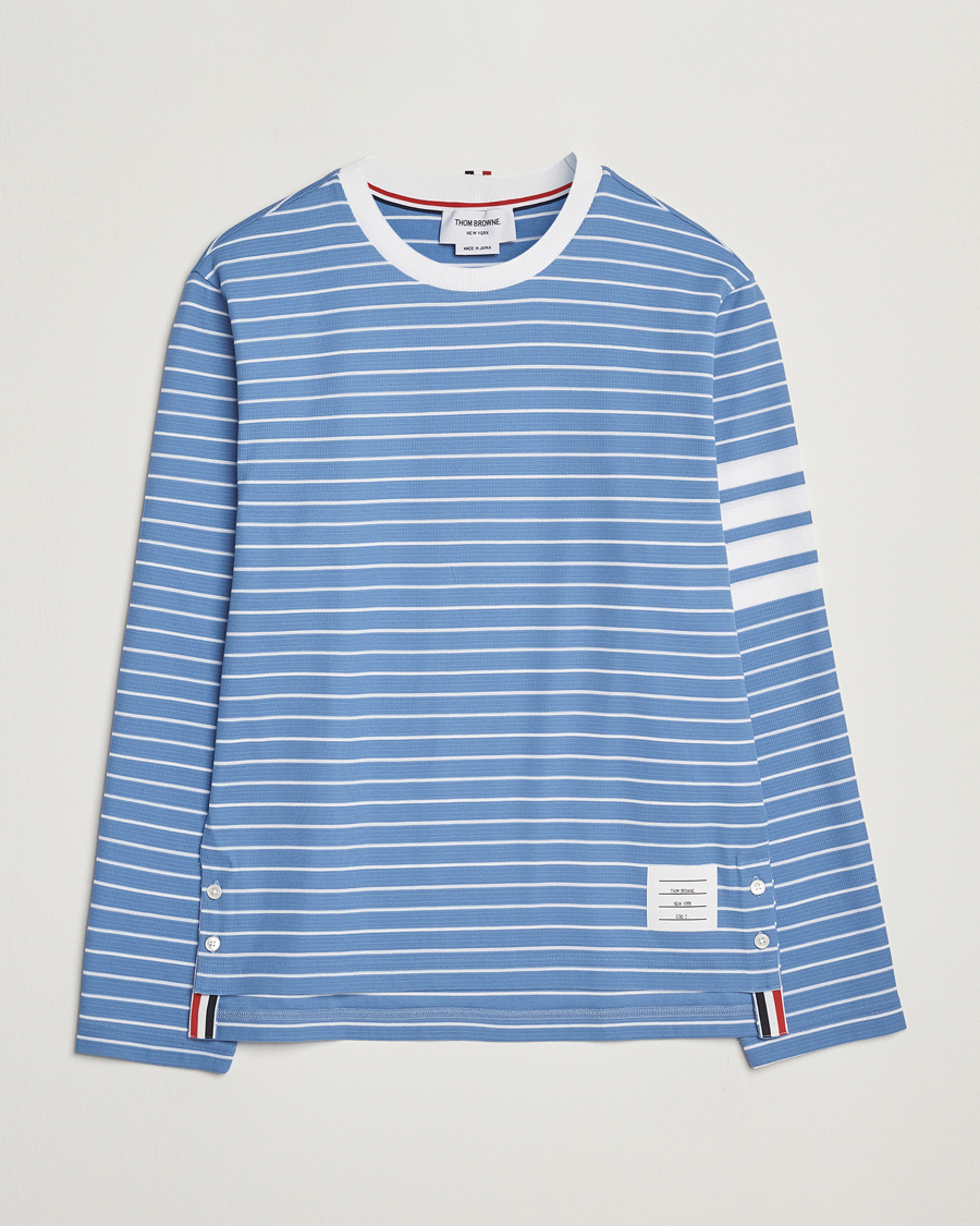 Men | T-Shirts | Thom Browne | Long Sleeve T-Shirt Blue/White