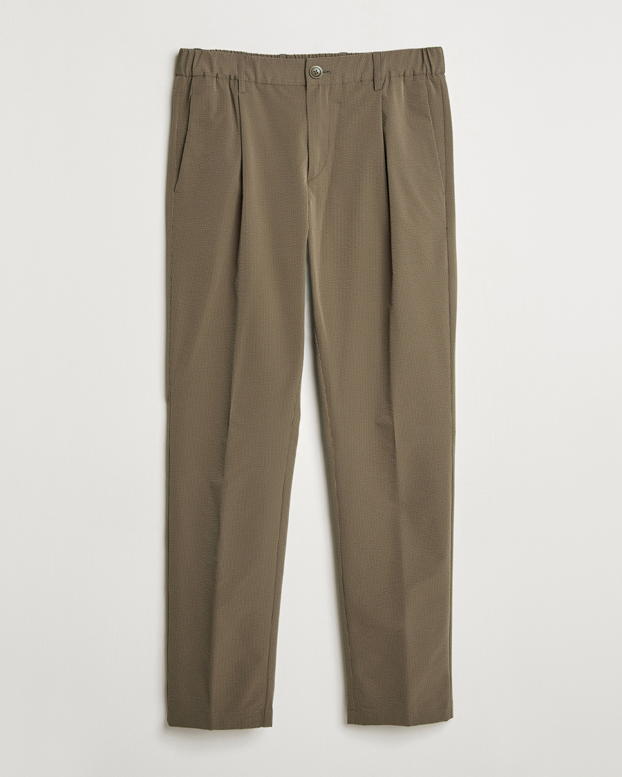 Men | Trousers | Herno | Seersucker Drawstring Pants Verde Green