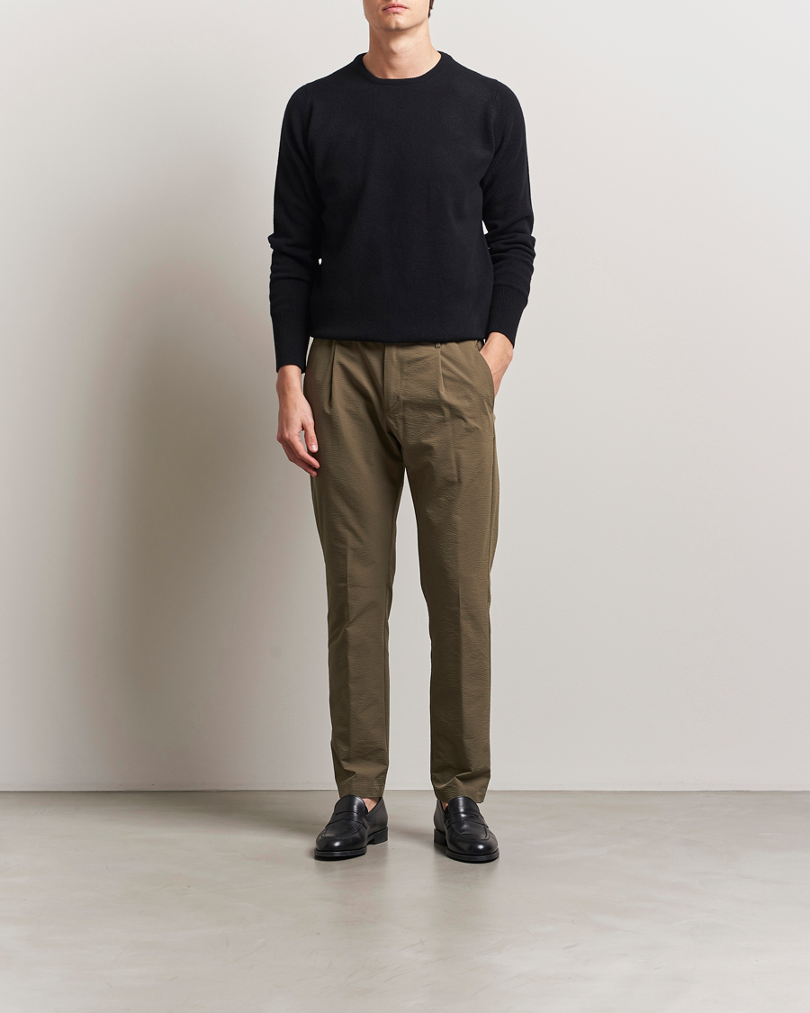 Men | Trousers | Herno | Seersucker Drawstring Pants Verde Green