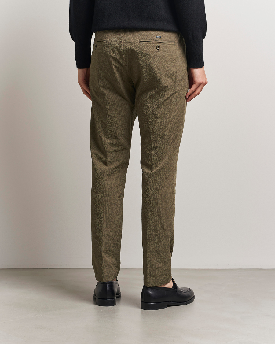 Men | Trousers | Herno | Seersucker Drawstring Pants Verde Green