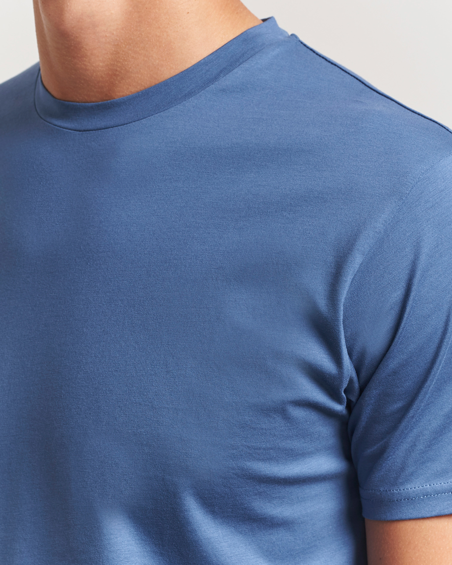 Men | T-Shirts | Sunspel | Riviera Midweight T-Shirt Soft Denim