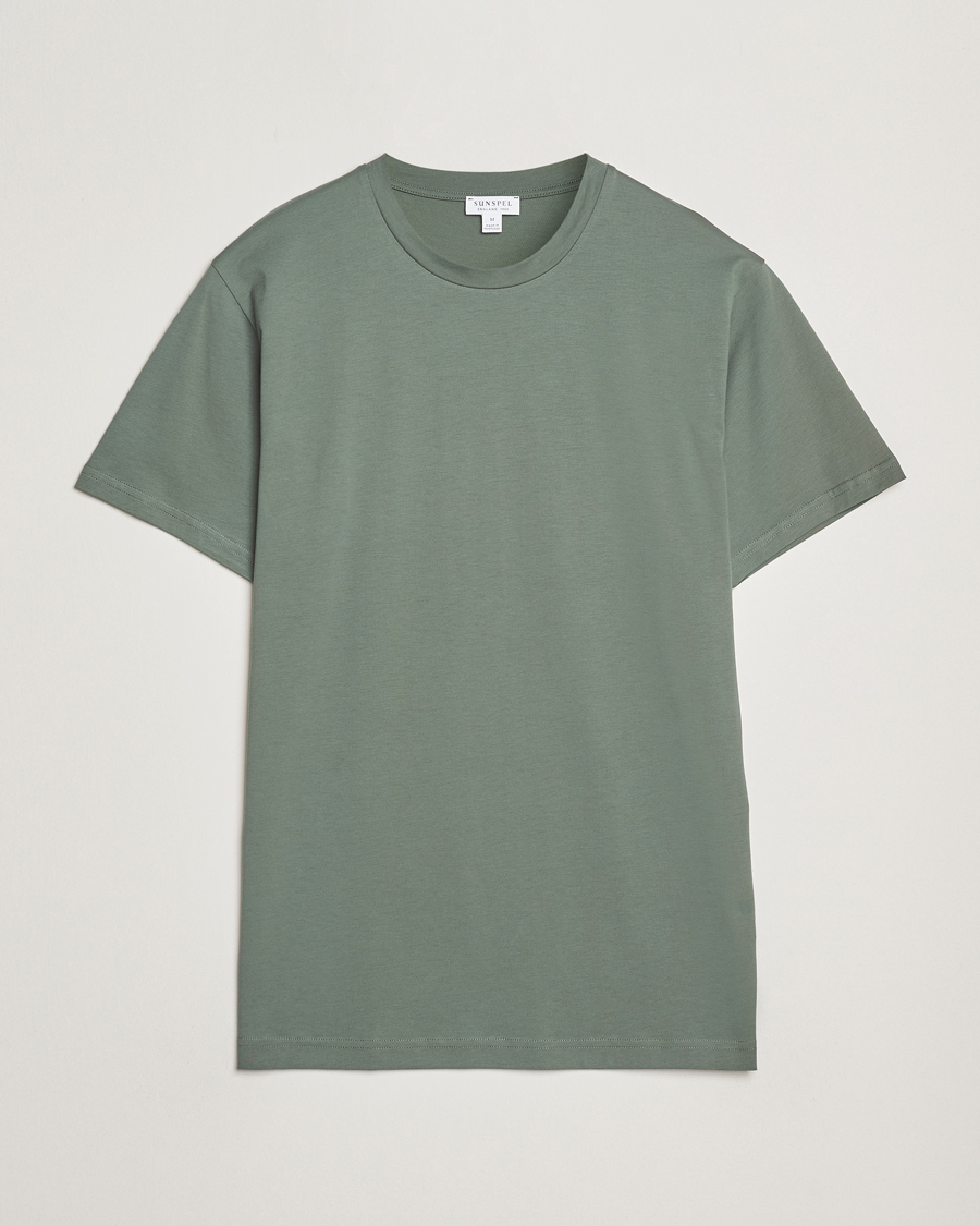 Men | T-Shirts | Sunspel | Riviera Midweight T-Shirt Dusk Green
