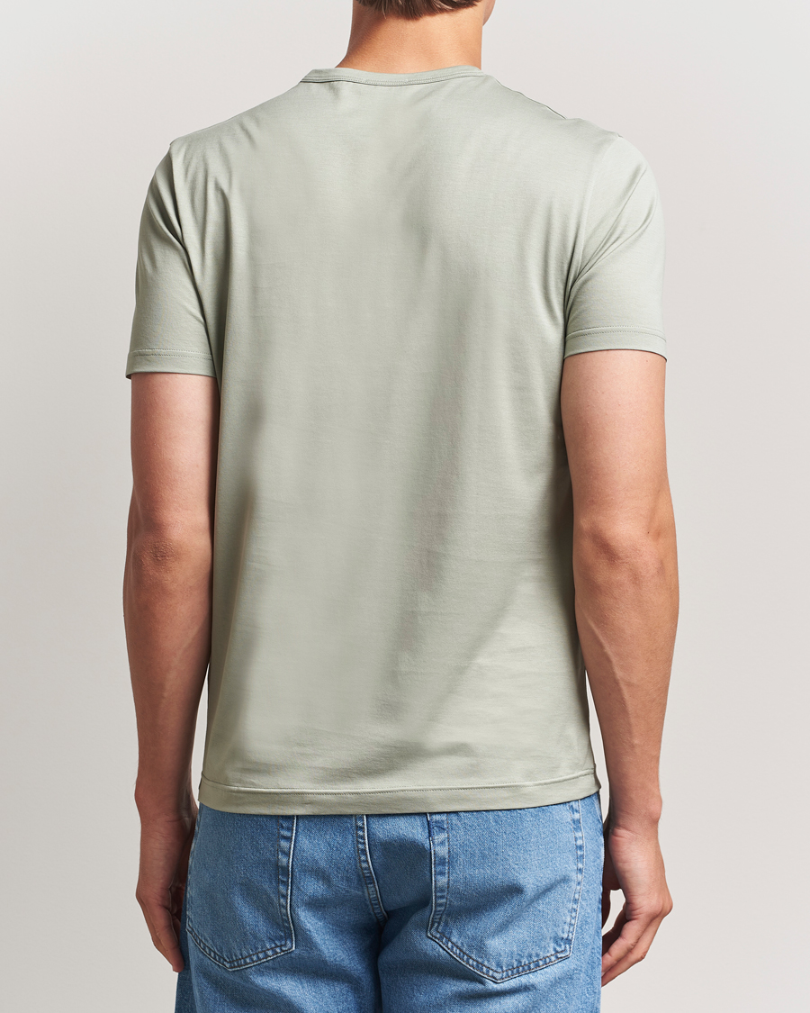 Men | T-Shirts | Sunspel | Crew Neck Q82 Cotton T-Shirt Pastel Green