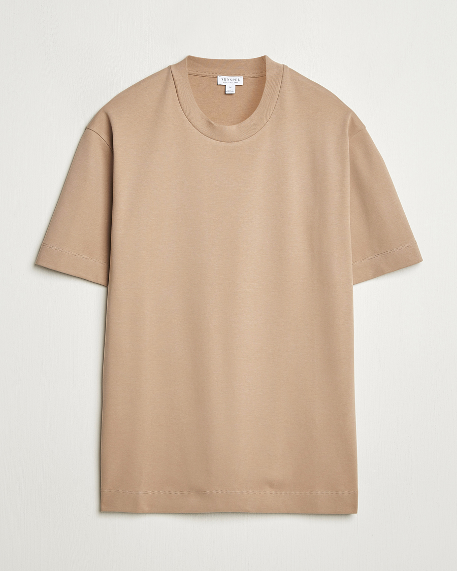 Men | T-Shirts | Sunspel | Heavy Weight Supima Cotton T-Shirt Dune