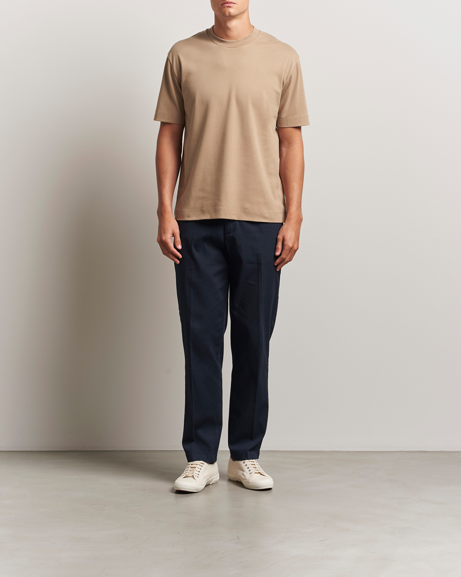 Men | T-Shirts | Sunspel | Heavy Weight Supima Cotton T-Shirt Dune