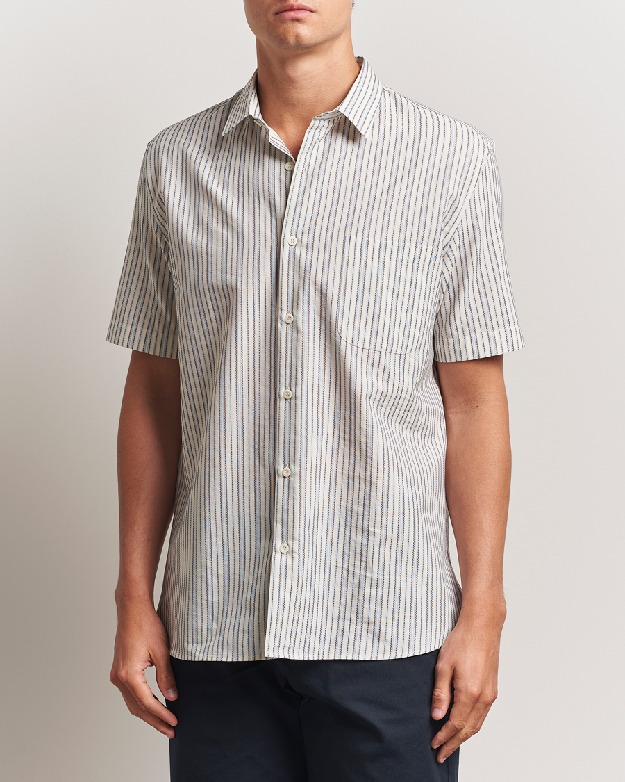 Fred Perry Knitted Short Sleeve Shirt Ecru at CareOfCarl.com