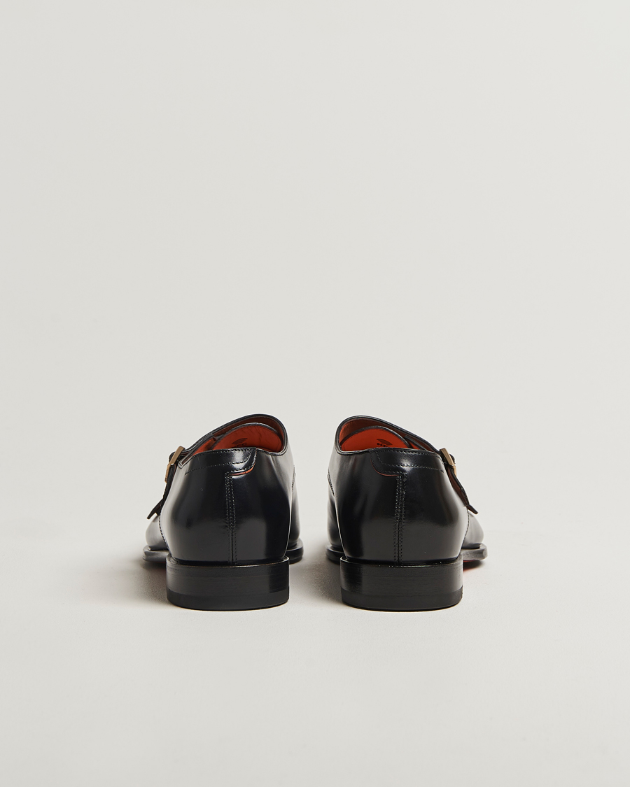 Men | Monk Strap Shoes | Santoni | Adrian Double Monk Black Calf