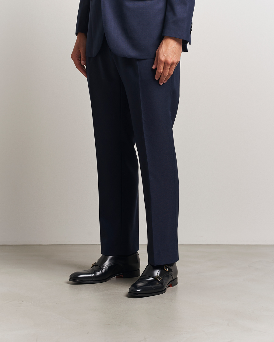 Men | Monk Strap Shoes | Santoni | Adrian Double Monk Black Calf