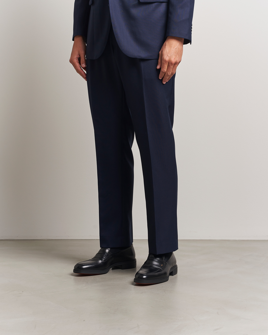 Men | Loafers | Santoni | Easy Penny Loafer Black Calf