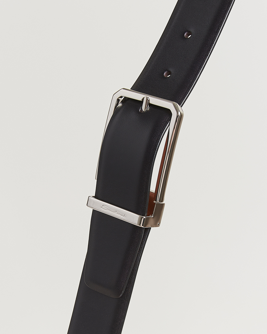 Men | Belts | Santoni | Classic Leather Belt Black Calf