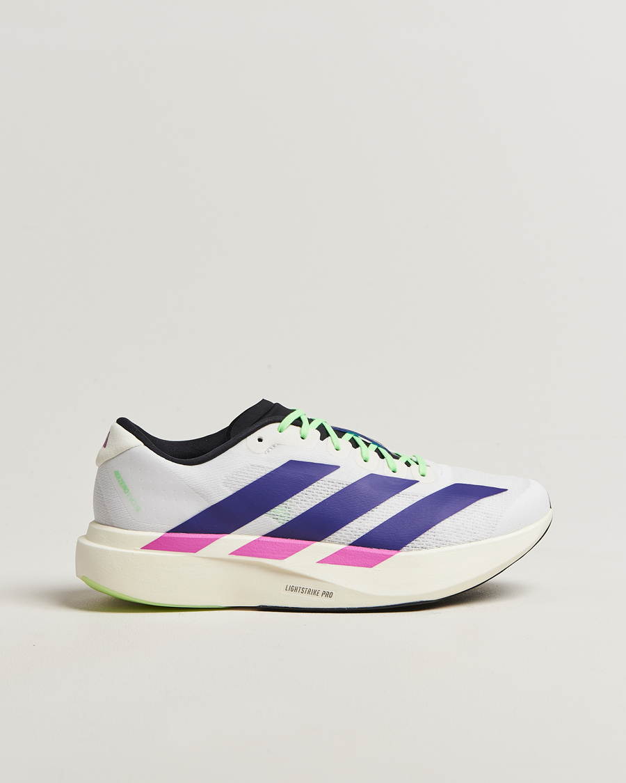 adidas Performance Adizero Evo SL Running Sneaker White/Purple at CareOfCar adidas Performance Adizero Evo SL Running Sneaker White/Purple at CareOfCar