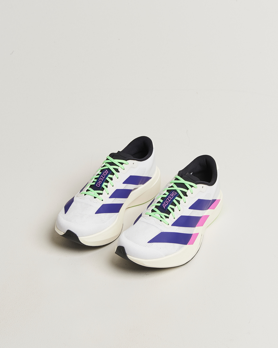 adidas Performance Adizero Evo SL Running Sneaker White/Purple at CareOfCar adidas Performance Adizero Evo SL Running Sneaker White/Purple at CareOfCar