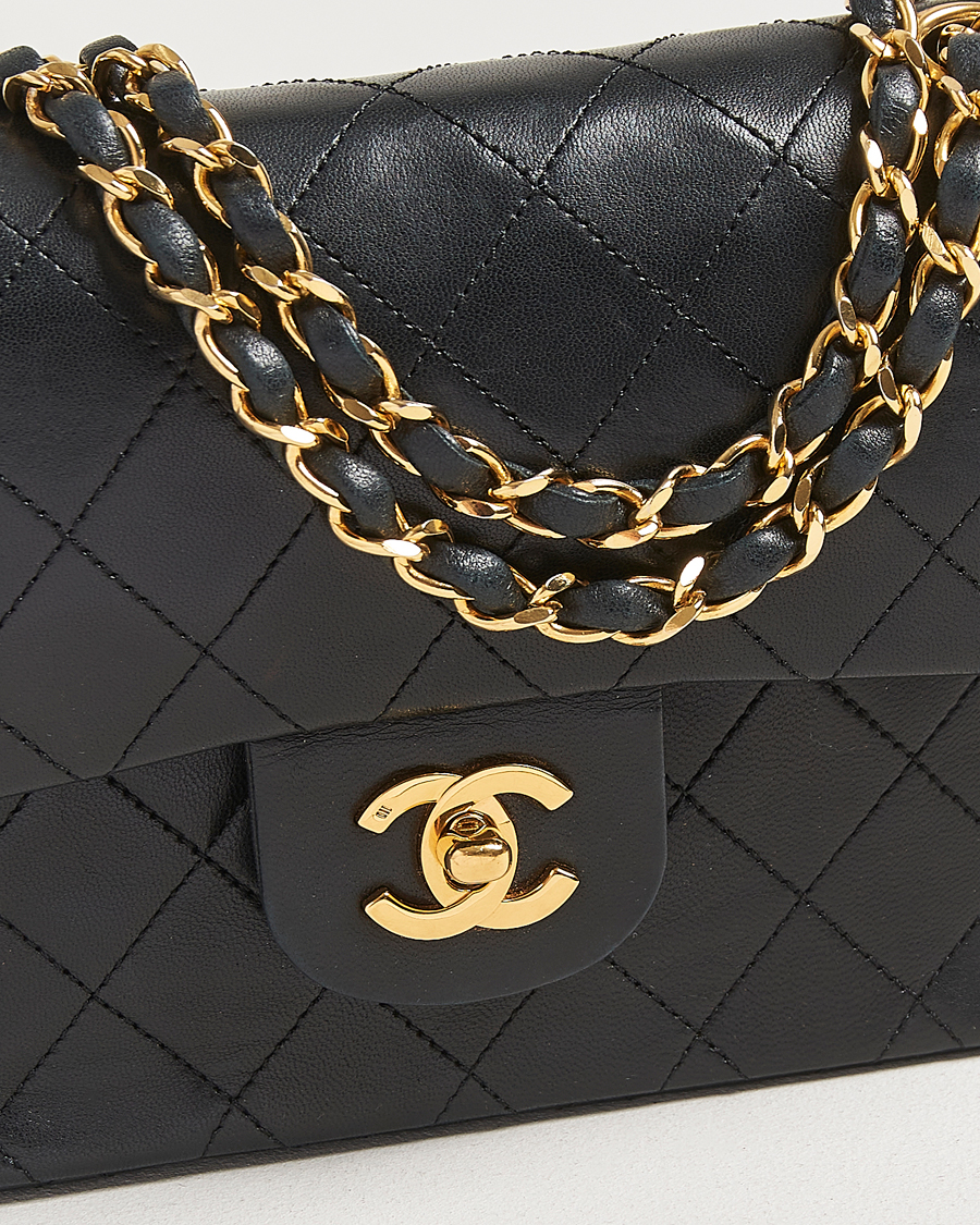 Men | Chanel Pre-Owned Classic Double Flap Small Lambskin Black | Chanel Pre-Owned | Classic Double Flap Small Lambskin Black