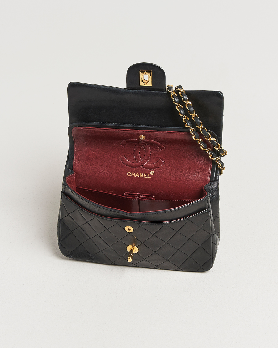 Men | Chanel Pre-Owned Classic Double Flap Small Lambskin Black | Chanel Pre-Owned | Classic Double Flap Small Lambskin Black