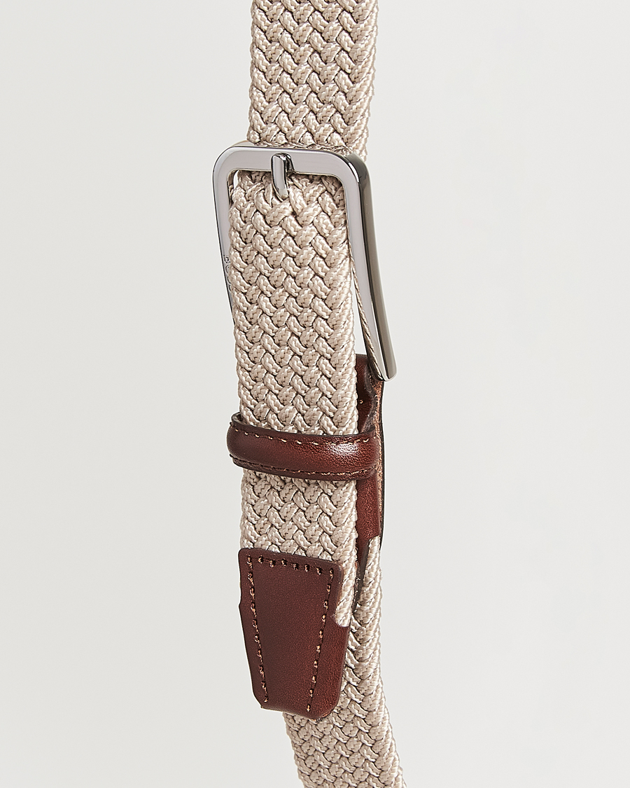 Men | Belts | BOSS BLACK | Clorio Elastic Woven Belt Light Beige