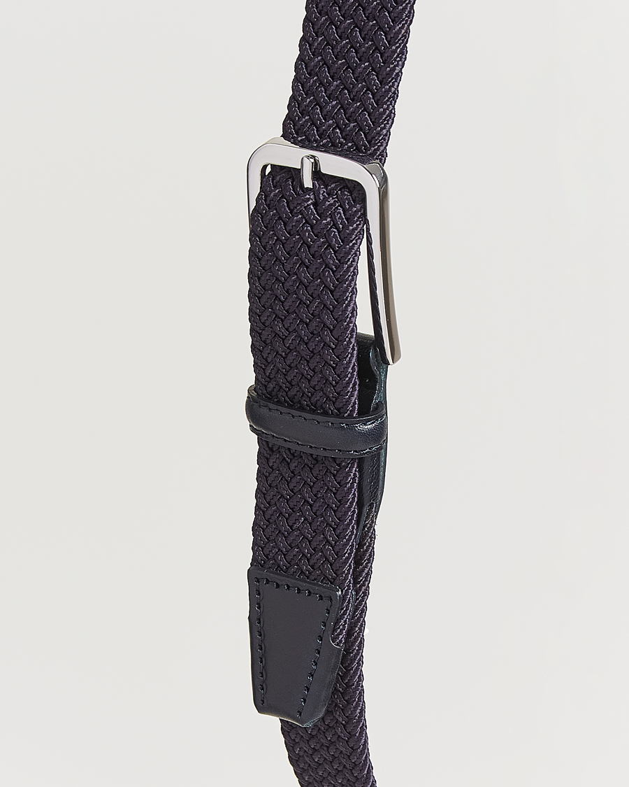 Men | Belts | BOSS BLACK | Clorio Elastic Woven Belt Navy