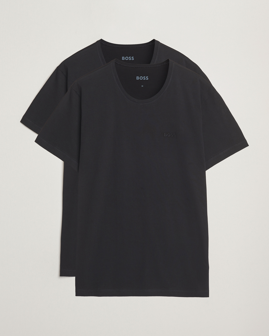 Men | T-Shirts | BOSS BLACK | 2-Pack Relaxed Fit Crew Neck T-Shirt Black