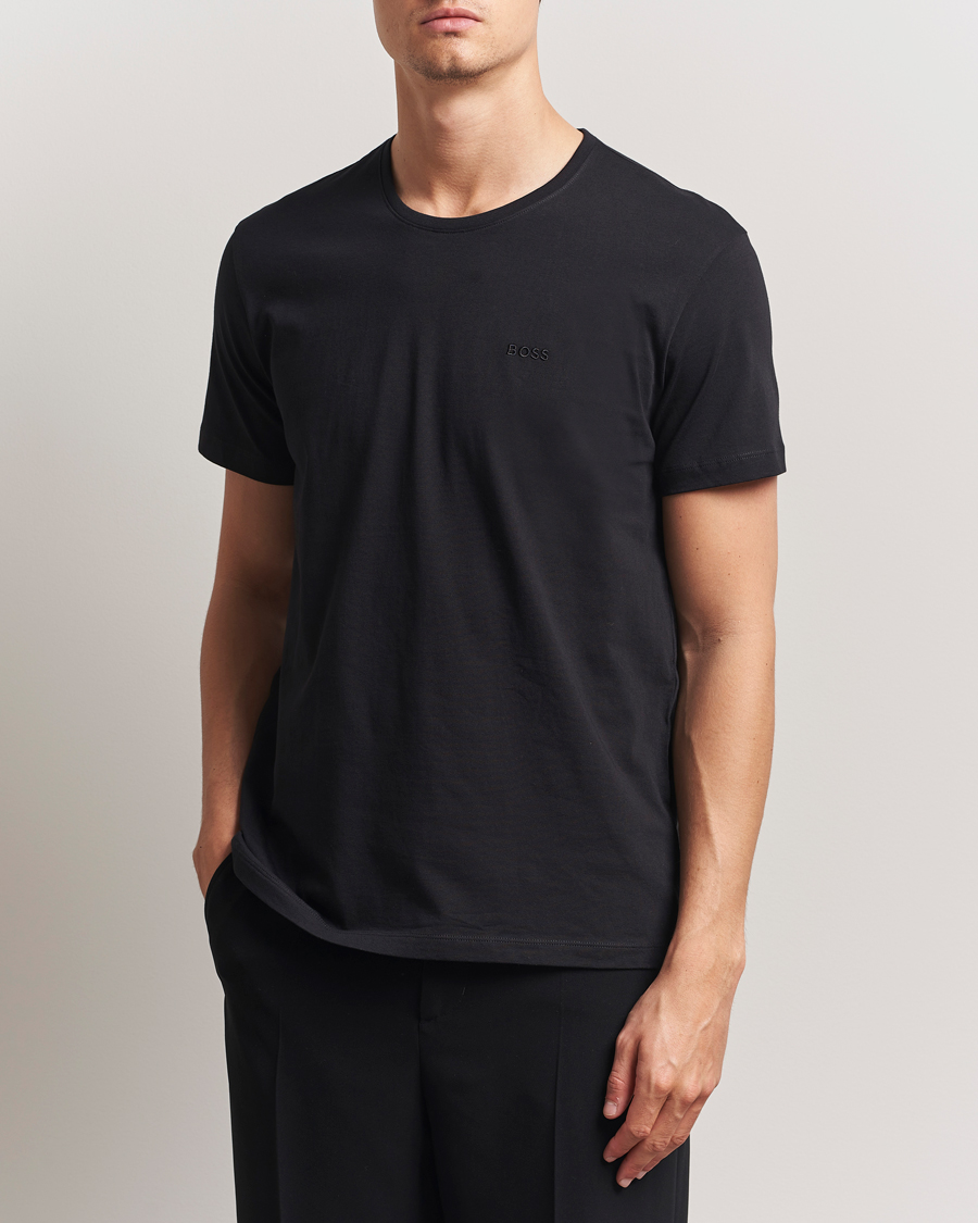 Men | T-Shirts | BOSS BLACK | 2-Pack Relaxed Fit Crew Neck T-Shirt Black