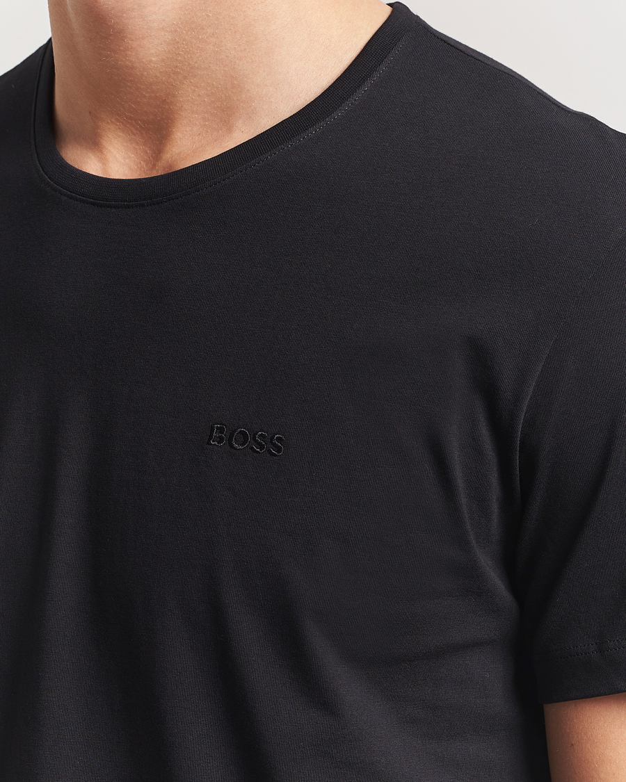 Men | T-Shirts | BOSS BLACK | 2-Pack Relaxed Fit Crew Neck T-Shirt Black