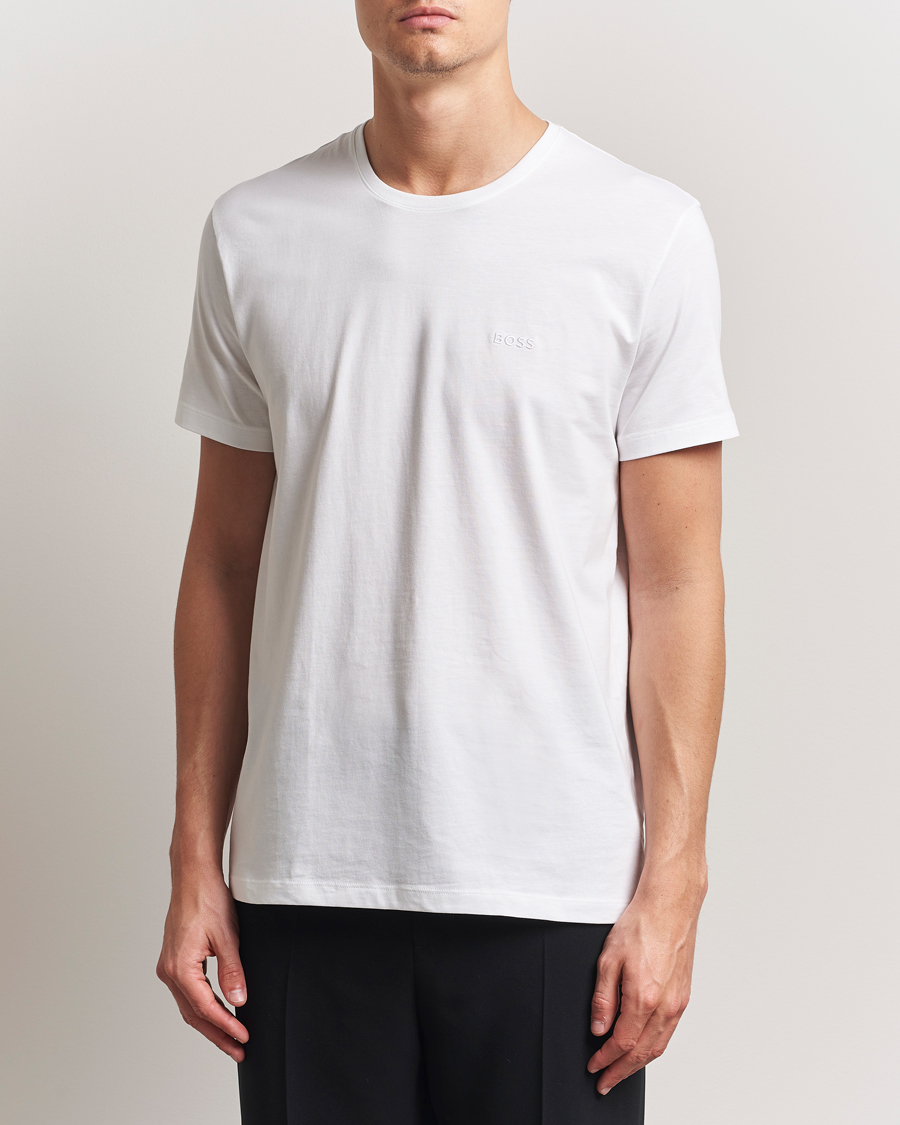 Men | T-Shirts | BOSS BLACK | 2-Pack Relaxed Fit Crew Neck T-Shirt White