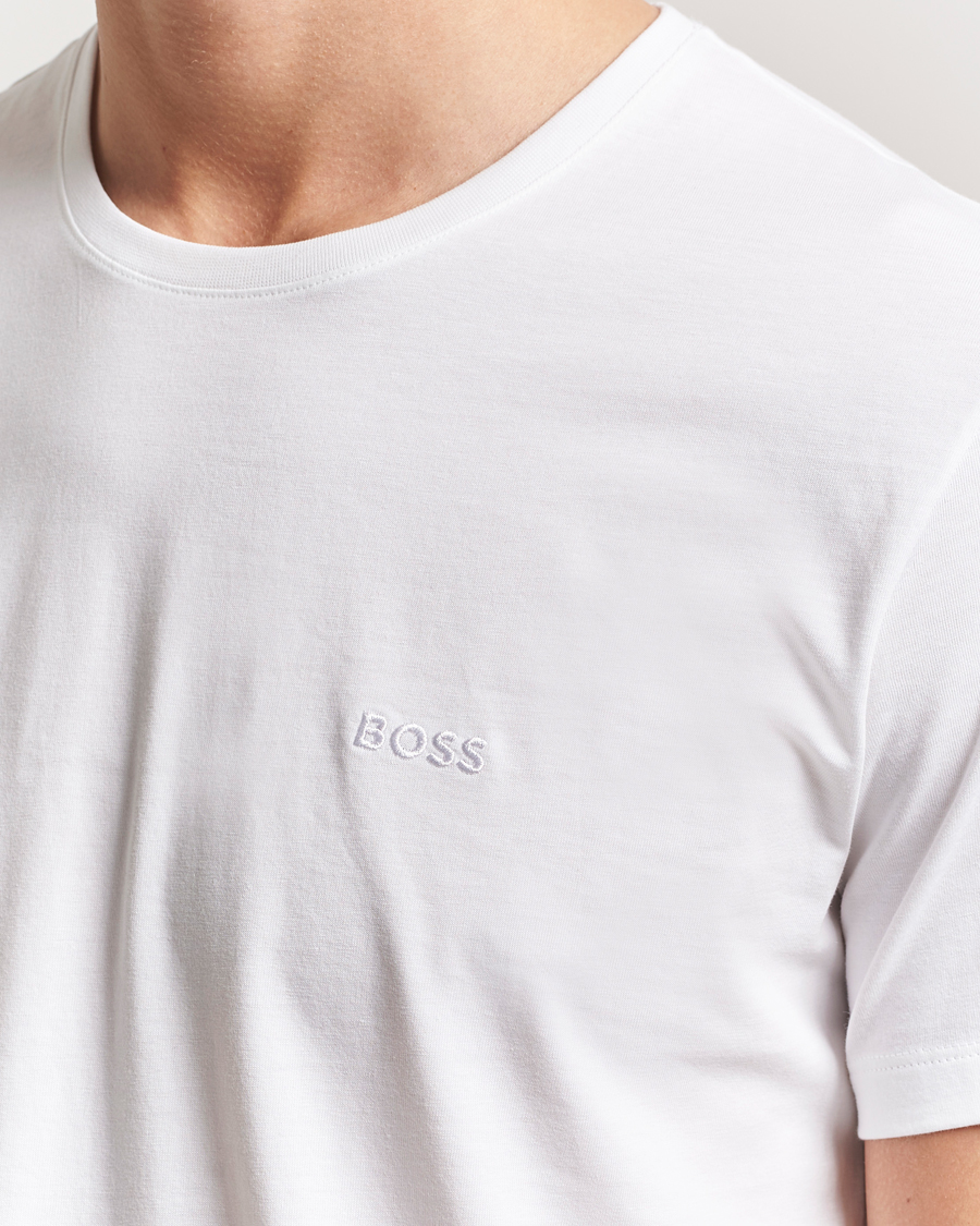 Men | T-Shirts | BOSS BLACK | 2-Pack Relaxed Fit Crew Neck T-Shirt White