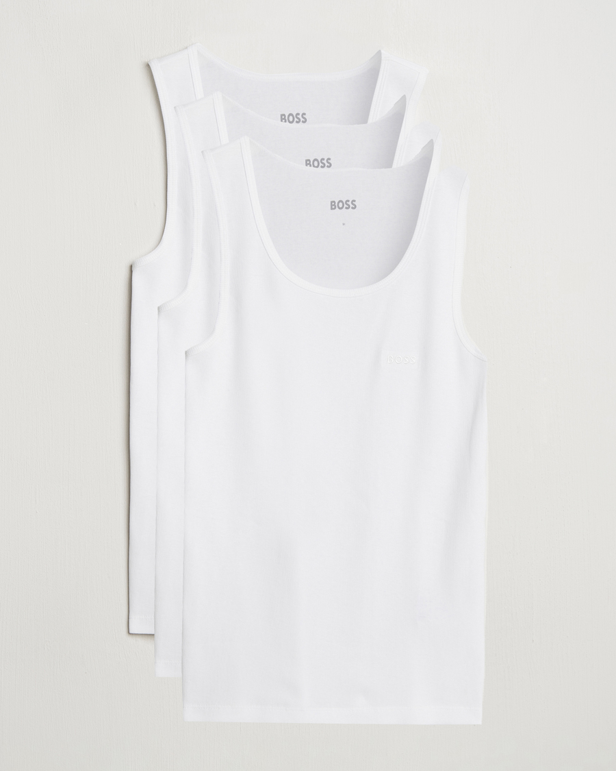 Men | T-Shirts | BOSS BLACK | 3-Pack Ribbed Tank Top White