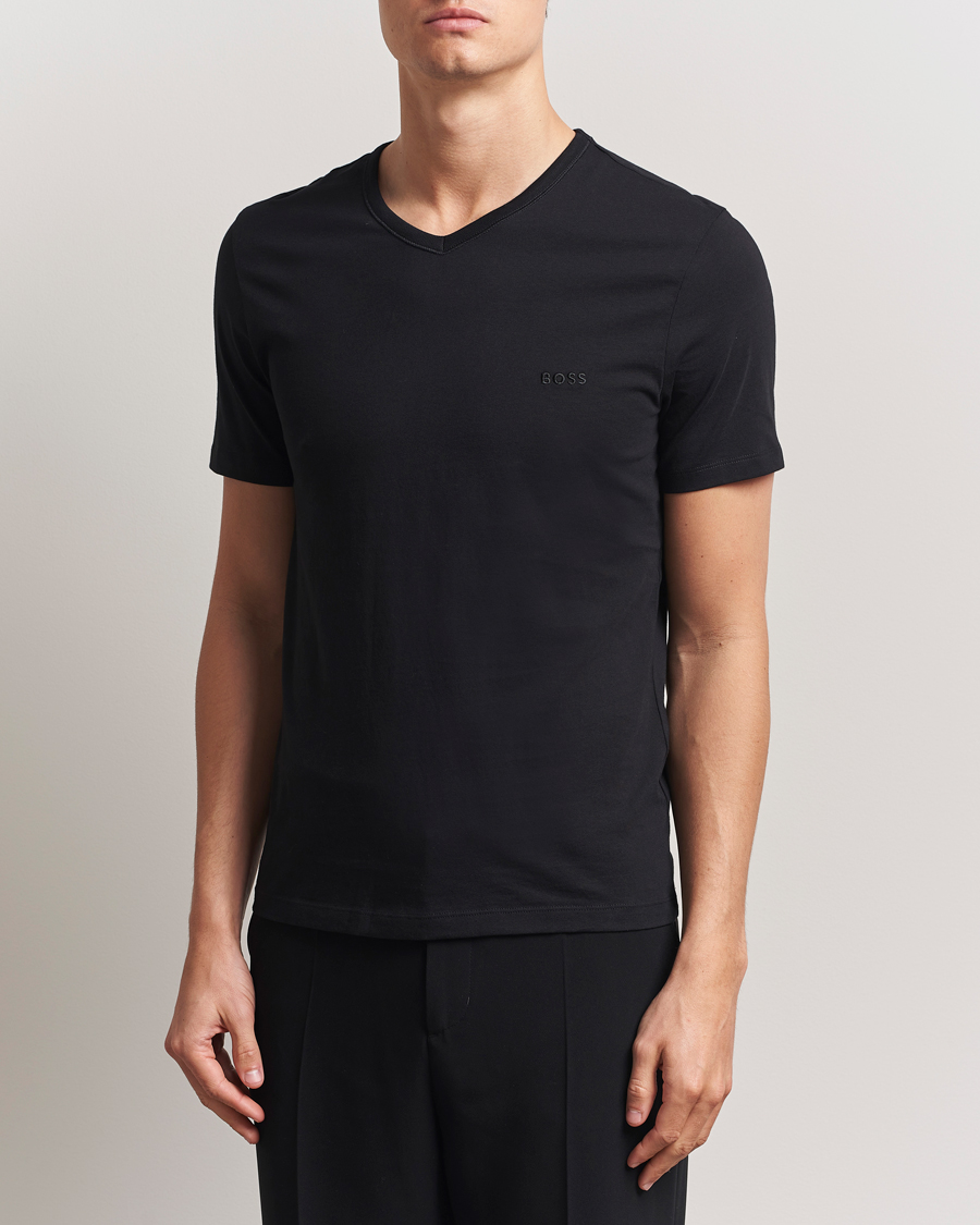 Men | T-Shirts | BOSS BLACK | 3-Pack V-Neck T-Shirt Black