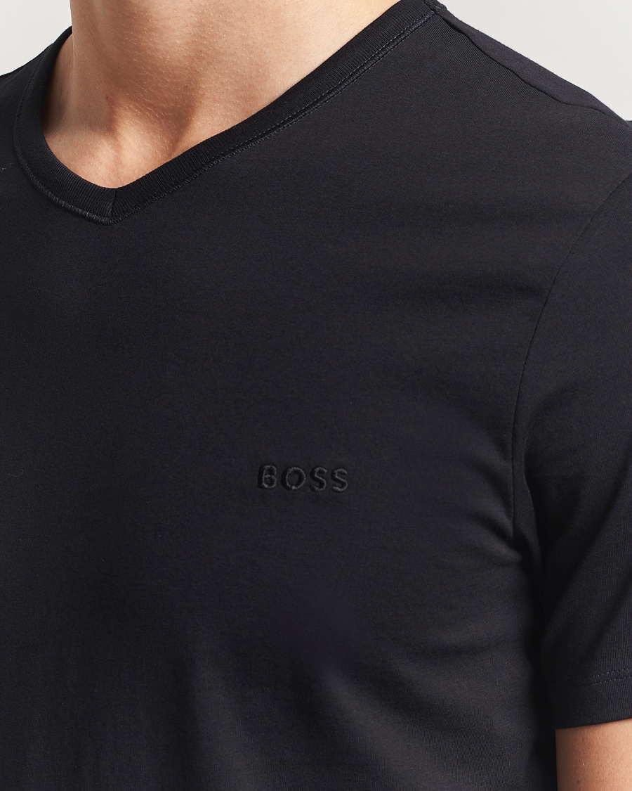 Men | T-Shirts | BOSS BLACK | 3-Pack V-Neck T-Shirt Black
