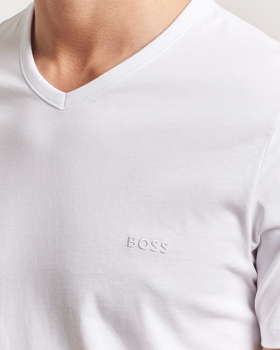Men | T-Shirts | BOSS BLACK | 3-Pack V-Neck T-Shirt White