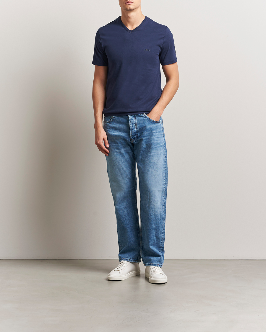 Men | T-Shirts | BOSS BLACK | 3-Pack V-Neck T-Shirt Black/Blue/Grey