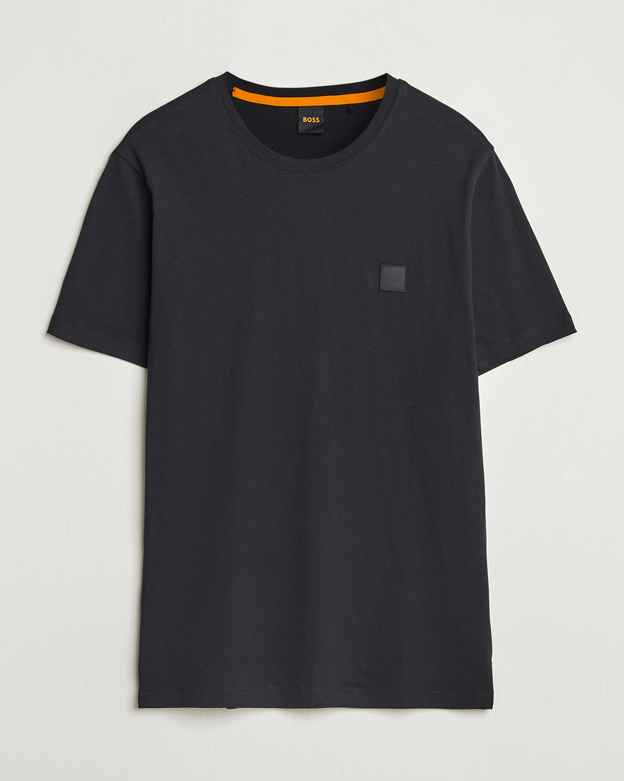 Men | T-Shirts | BOSS ORANGE | Tales Logo Crew Neck T-Shirt Black
