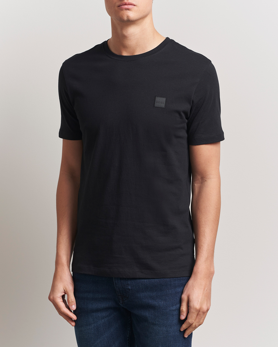 Men | T-Shirts | BOSS ORANGE | Tales Logo Crew Neck T-Shirt Black