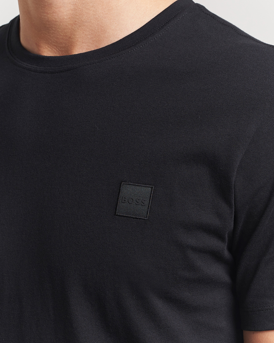 Men | T-Shirts | BOSS ORANGE | Tales Logo Crew Neck T-Shirt Black
