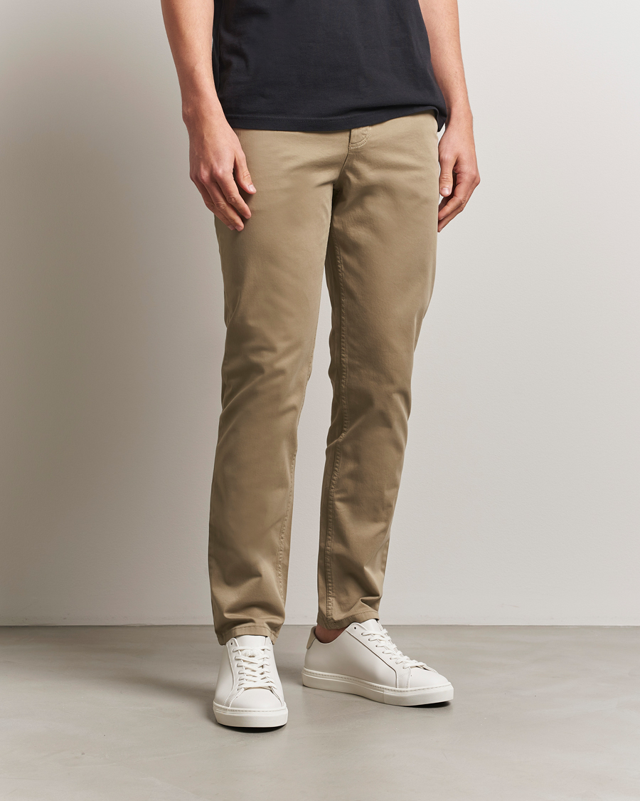 Men | Trousers | BOSS ORANGE | Tapered Fit Cotton Chinos Beige