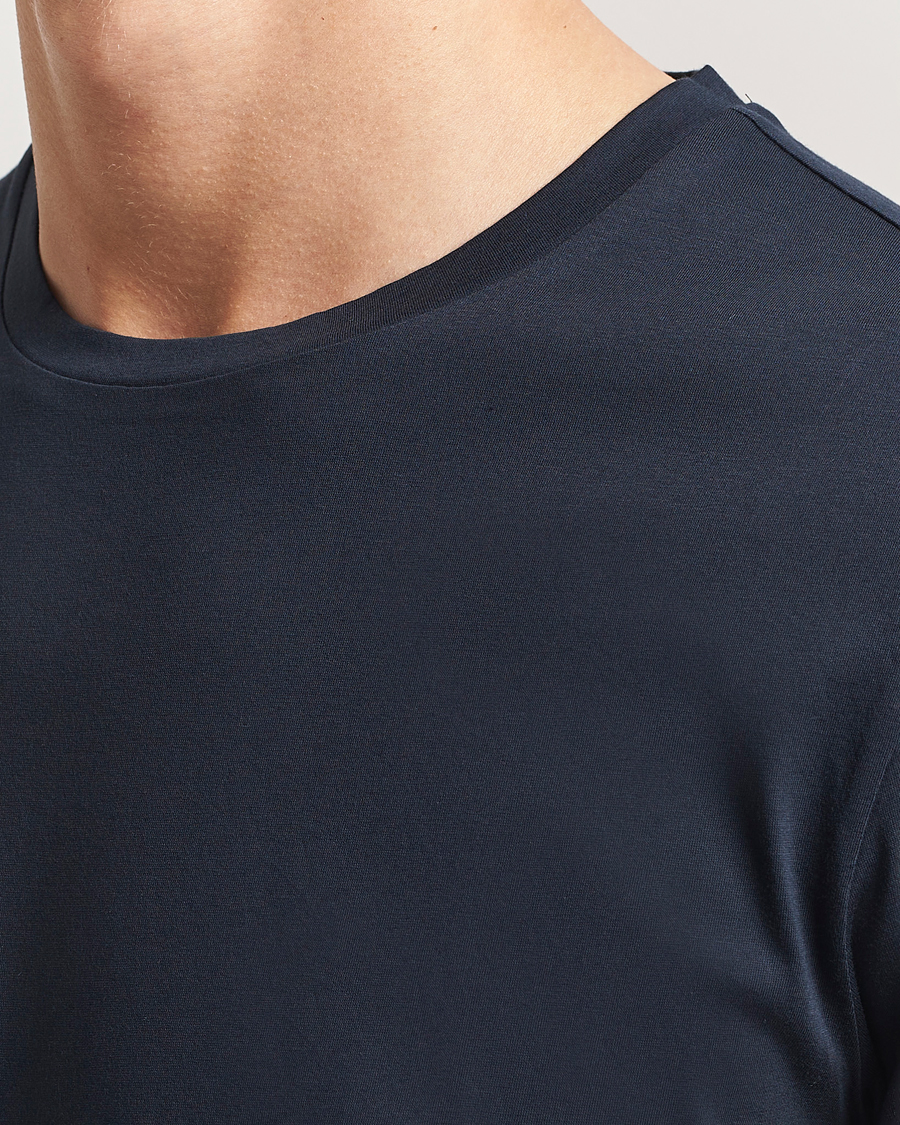 Men | T-Shirts | BOSS BLACK | Tessler Mercerized Crew Neck T-Shirt Dark Blue