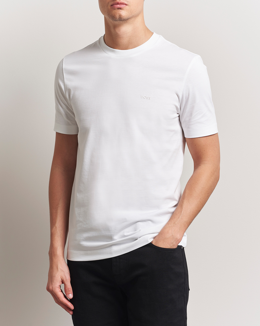 Men | T-Shirts | BOSS BLACK | Thompson Crew Neck T-Shirt White