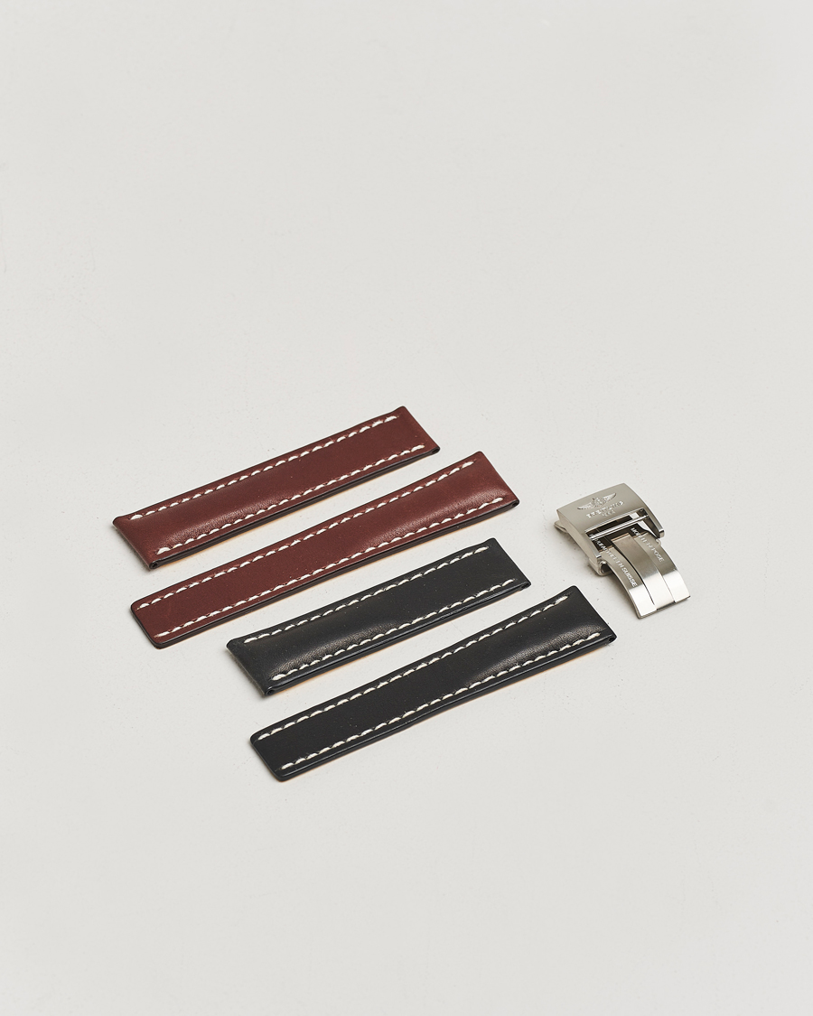 Men | Breitling Pre-Owned Breitling Deployment Clasp - 2 Leather 22mm | Breitling Pre-Owned | Breitling Deployment Clasp - 2 Leather 22mm