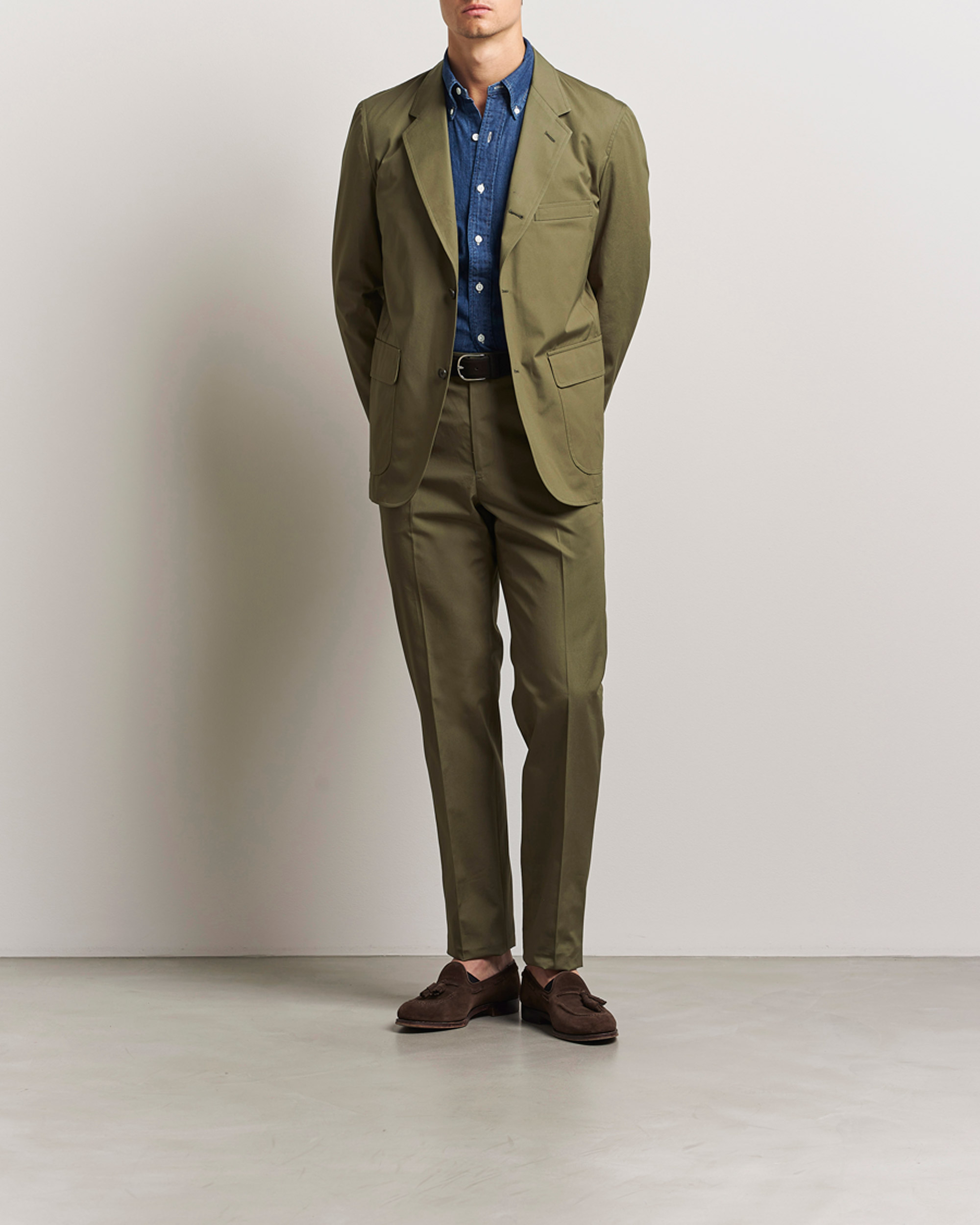 Men | Blazers | Kamakura Shirts | Cotton Ivy Jacket Olive