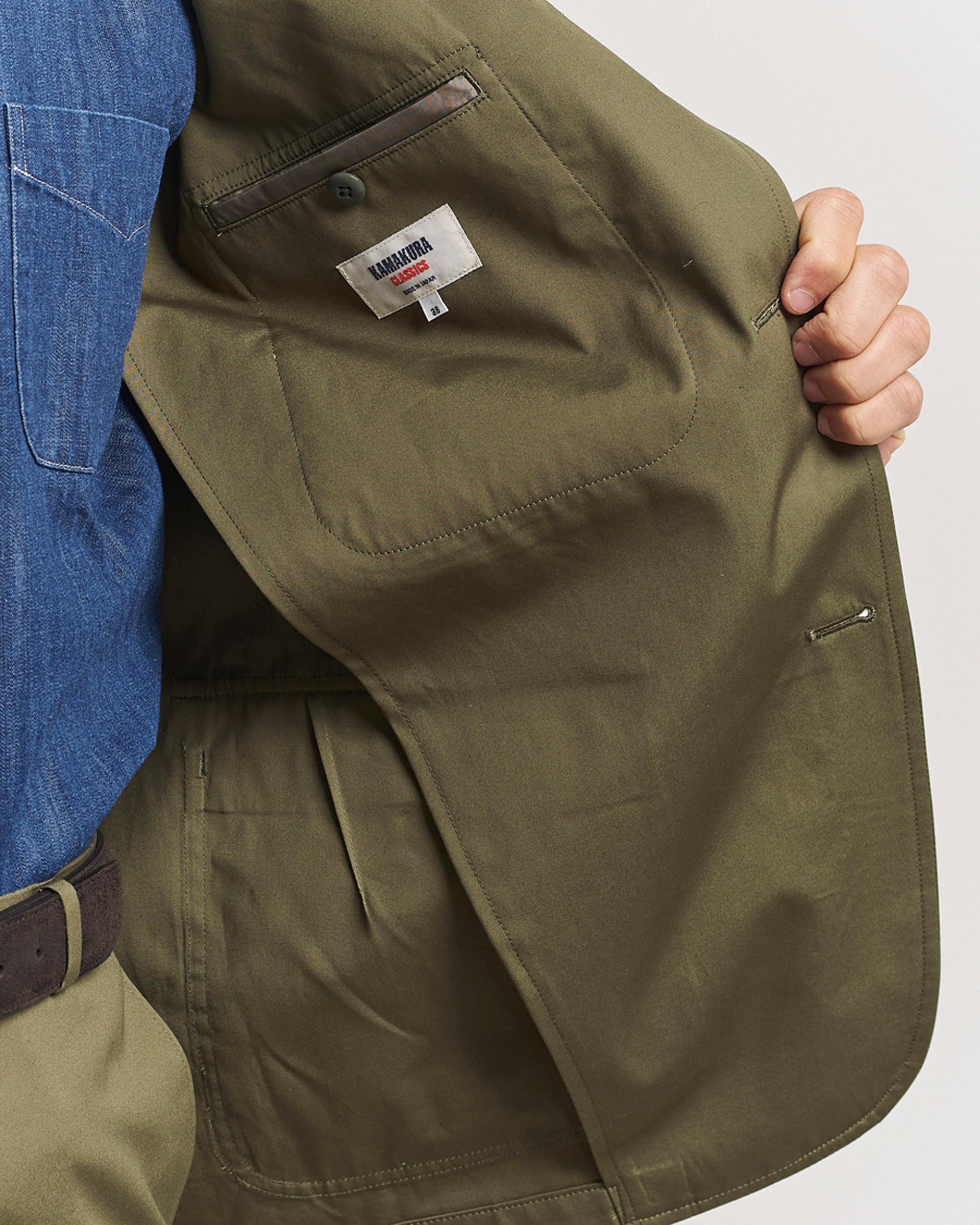 Men | Blazers | Kamakura Shirts | Cotton Ivy Jacket Olive