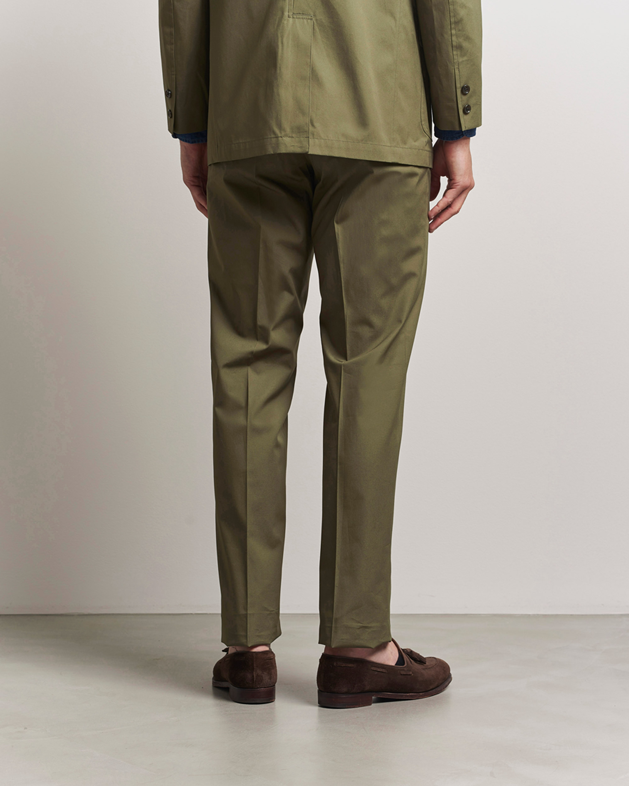 Men | Trousers | Kamakura Shirts | Cotton Ivy Trousers Olive