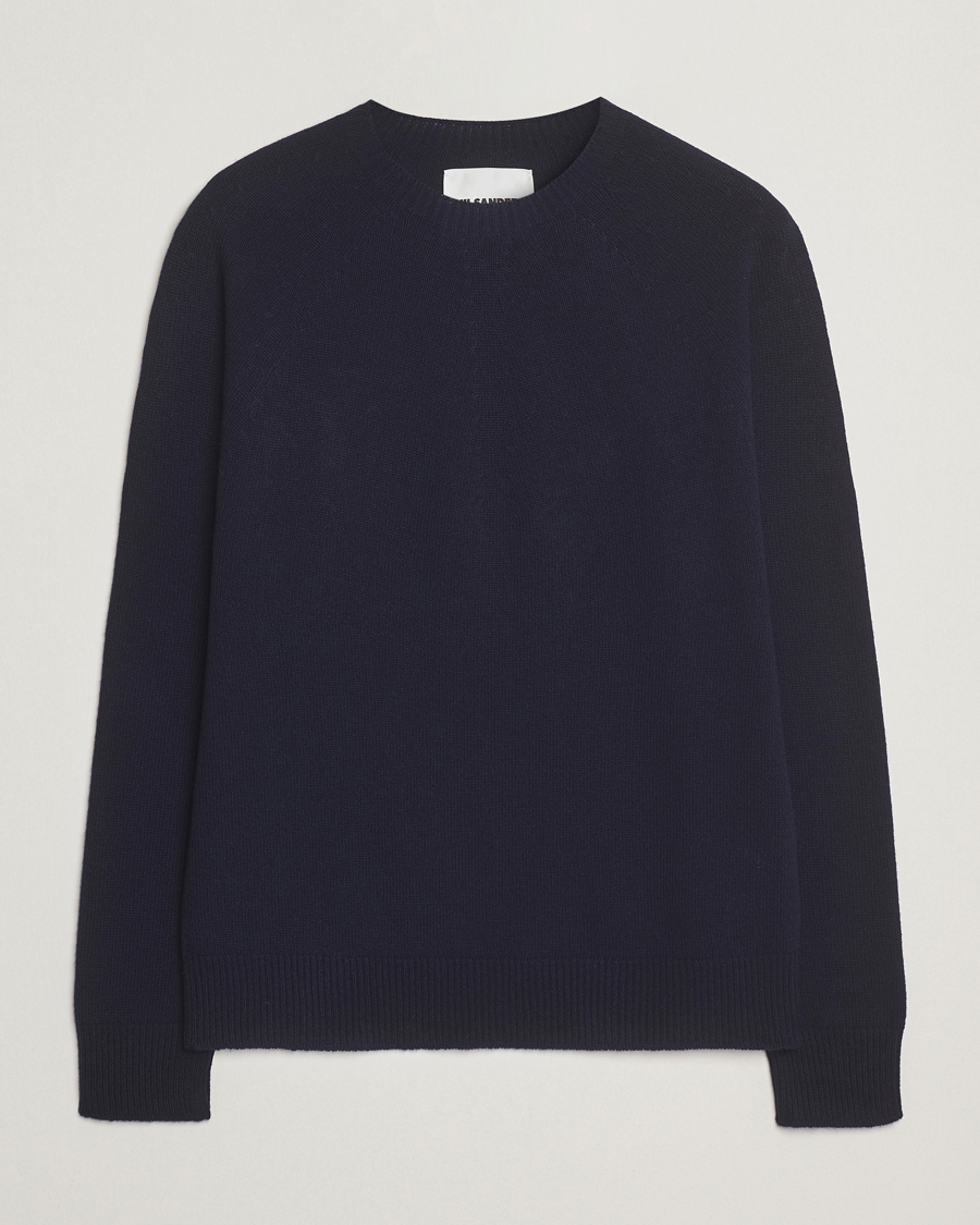 Jil Sander Wool/Cashmere Round Neck Sweater Navy at CareOfCarl.com