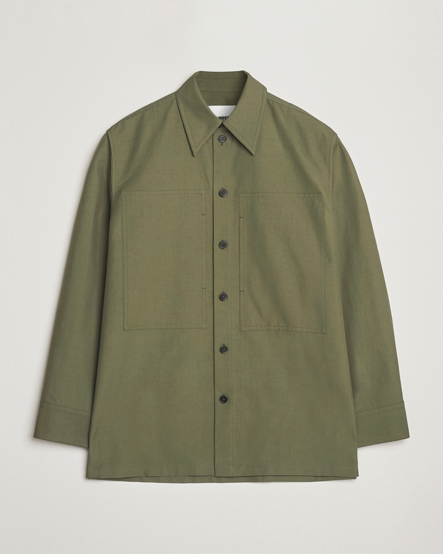 Men | Shirts | Jil Sander | Compact Cotton Overshirt Olive