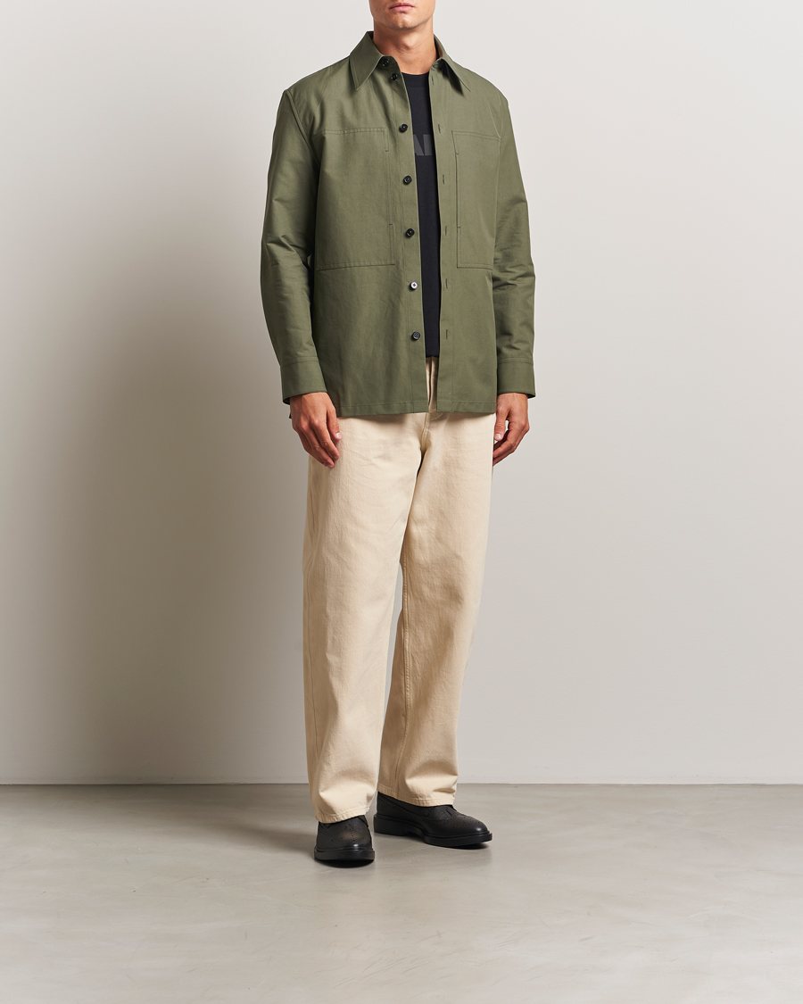 Men | Shirts | Jil Sander | Compact Cotton Overshirt Olive