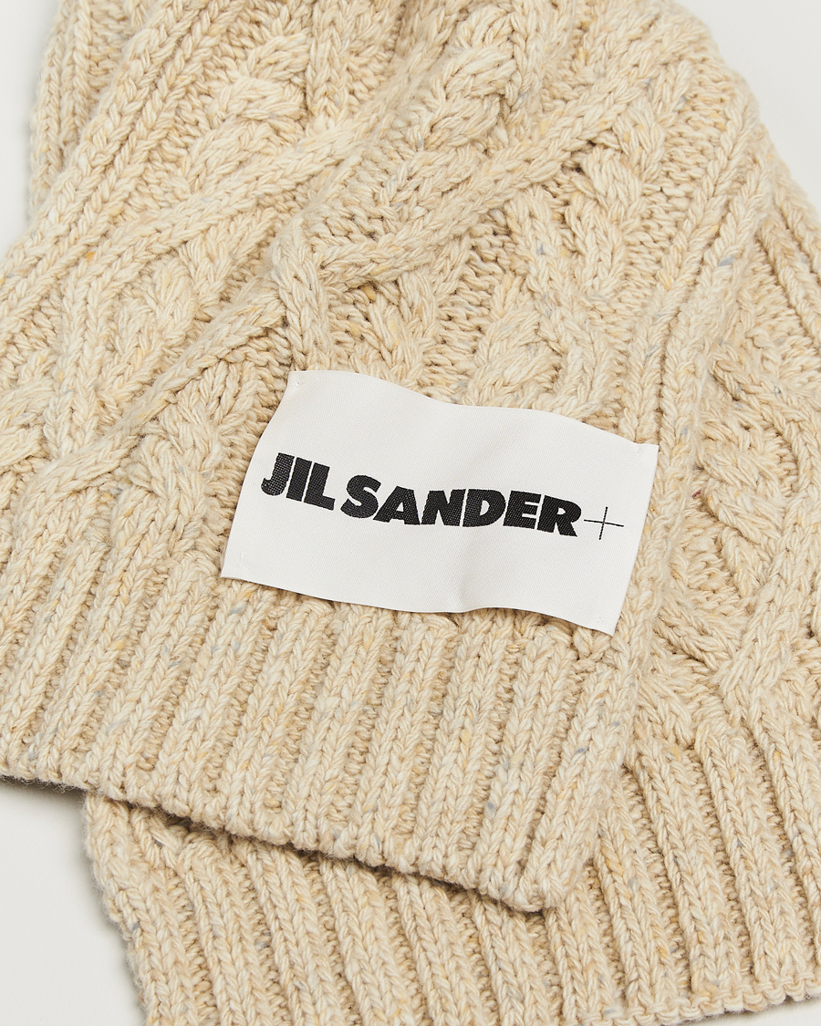 Men | Jil Sander Wool Donegal Cable Scarf Natural | Jil Sander | Wool Donegal Cable Scarf Natural
