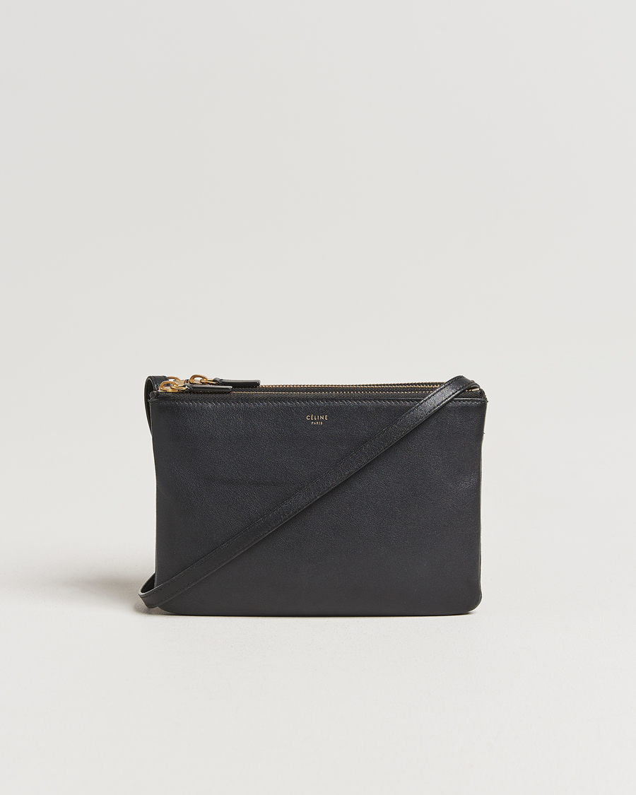 Men | Celine Pre-Owned Trio Bag Small Leather Black | Celine Pre-Owned | Trio Bag Small Leather Black