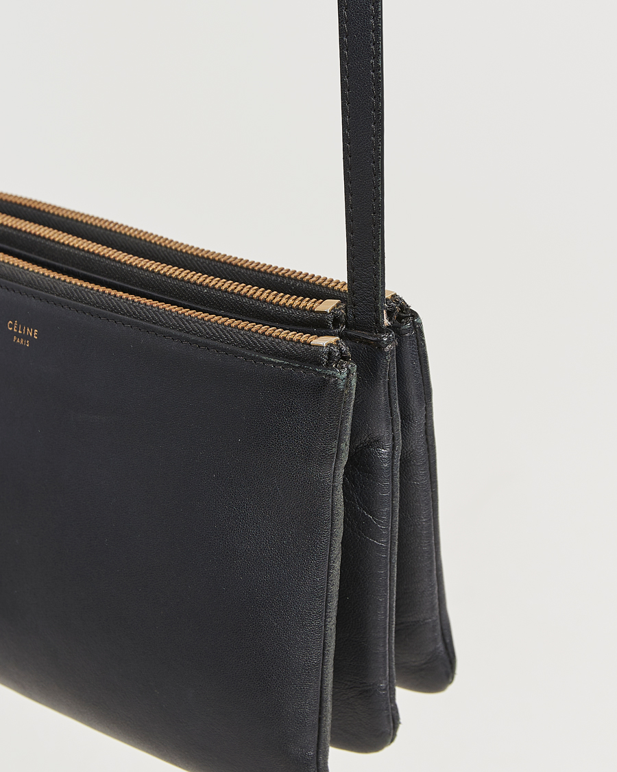 Men | Celine Pre-Owned Trio Bag Small Leather Black | Celine Pre-Owned | Trio Bag Small Leather Black