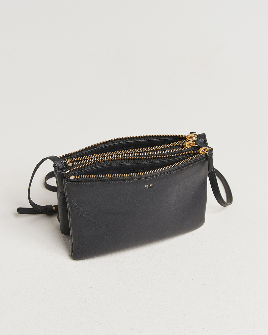 Men | Celine Pre-Owned Trio Bag Small Leather Black | Celine Pre-Owned | Trio Bag Small Leather Black