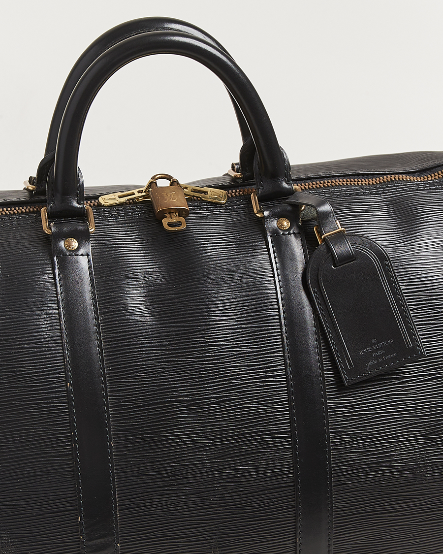 Men | Louis Vuitton Pre-Owned Keepall 55 Epi Leather Black | Louis Vuitton Pre-Owned | Keepall 55 Epi Leather Black