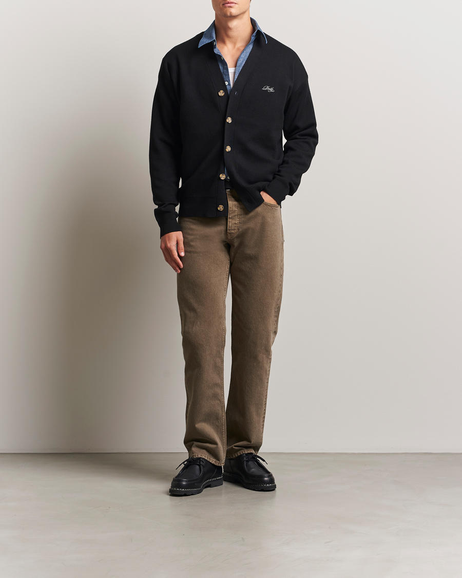 Men | Sweaters & Knitwear | Drôle de Monsieur | Merino Knitted Cardigan Black